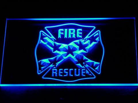 Fire Rescue Confederate Flag LED Neon Sign